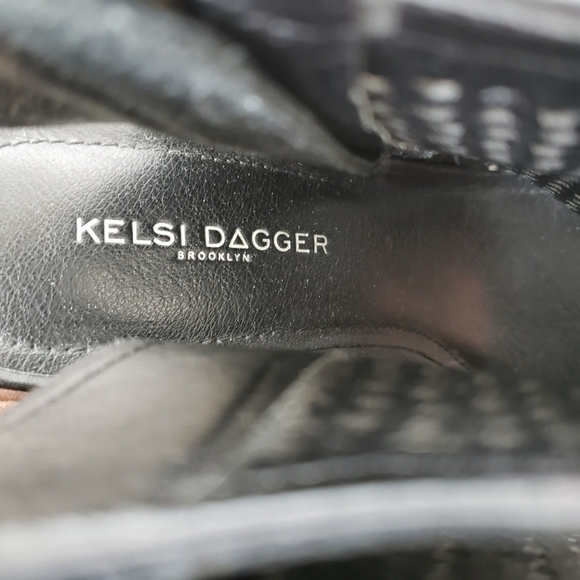 NEW Kelsi Dagger Boho Black Leather Open Toe Perforated Ankle Bootie - Picture 8 of 10